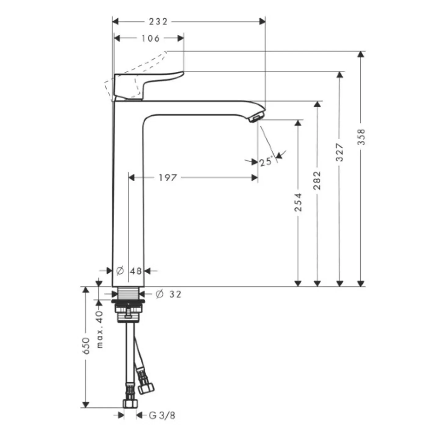 Смеситель для раковины Hansgrohe Metris (31184000) - Фото 1